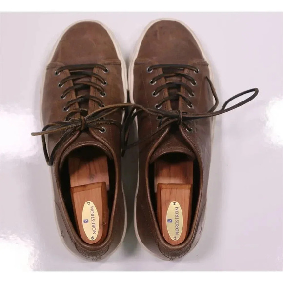 Frye Brown Low Top Grain Leather Sneakers Men's US 11.5 - Picture 5 of 11